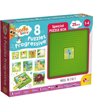 9 puzzles progressifs - Carotina Baby - La Ferme - avec support auto correctif - LISCIANI