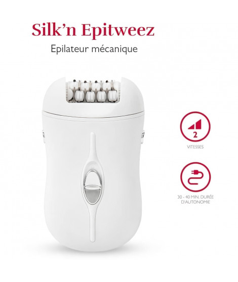 Epilateur électrique  SILK'N - EPI1PE1001 - secteur ou sans fil - 2 accessoires - blanc