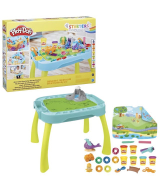 Table de création Play-Doh réversible pour enfants avec 15 accessoires et 6 pots de pâte a modeler