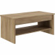 Table Basse ELSA - 2 plateaux relevables - Décor chene - L 100 x P 50 x H 44 cm