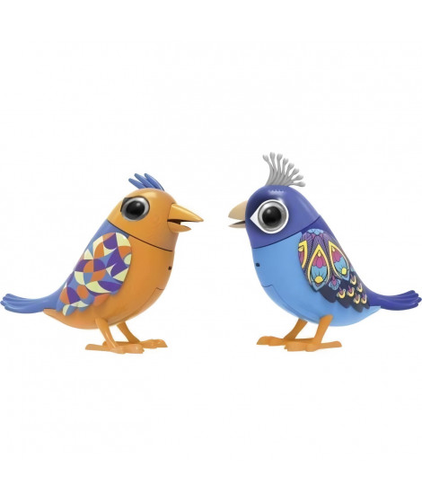 Pack de 2 oiseaux interactifs colorés DIGIBIRDS - 60 chansons - Piles incluses