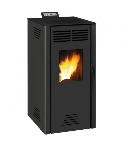 Poele a granulés modulable INVICTA Adrano - 7,3 kW - Rendement 88,7% - Noir