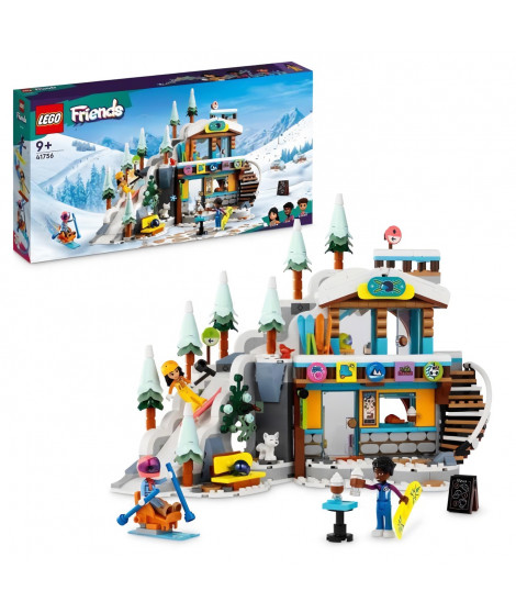 LEGO Friends 41756 Les Vacances au Ski, Set de Mini-Poupées Liann, Aron et Zac et Figurine Animale, Cadeau Noël