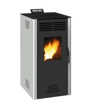 Poele a granulés modulable INVICTA Adrano - 7,3 kW - Rendement 88,7% - Gris