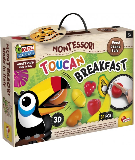 Toucan breakfast - jeu d'apprentissage en bois - basé sur la méthode Montessori - LISCIANI