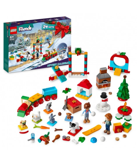 LEGO Friends - Calendrier de l'Avent 2023 - 24 Cadeaux dont 8 Figurines d'Animaux - Cadeau Noël