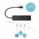 USB-C HUB I-TEC avec 4 Ports USB 3.0 avec Câble Intégré 20cm
