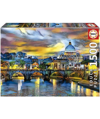 Puzzle 1500 pieces - EDUCA - BASILIQUE SAINT-PIERRE ET PONT SAINT-ANGE - Architecture et monument - Intérieur