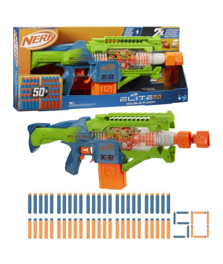 Nerf Elite 2.0 - NERF - Double Punch - Canons alternatifs rapides - 50 fléchettes incluses