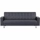 Canapé Droit Clic clac convertible 3 places IVANA - PU Noir - Style contemporain - L 208 x P 86 x H 80 cm