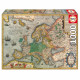 Puzzle Carte d'Europe - 1000 pieces - Marque Educa - Theme Voyage et cartes