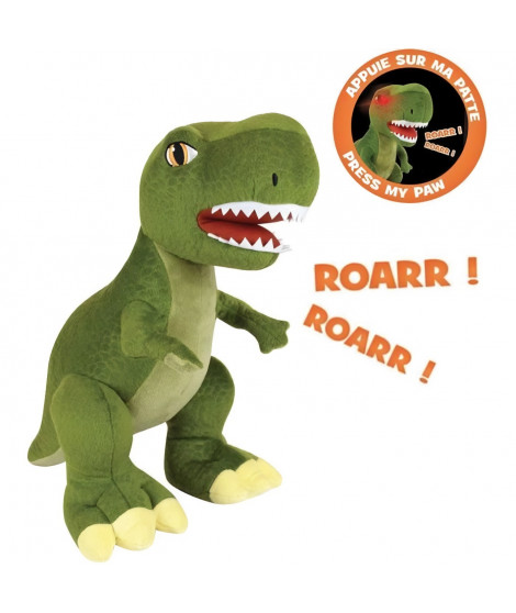 Jemini les jeminosaures peluche dinosaure sonore et lumineuse tyrannosaur trex +/- 32cm