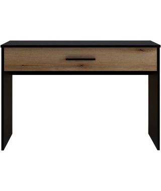 Bureau Grand  Tiroir - Décor noir et chene - L 110 x P 56 x H 81,5 cm