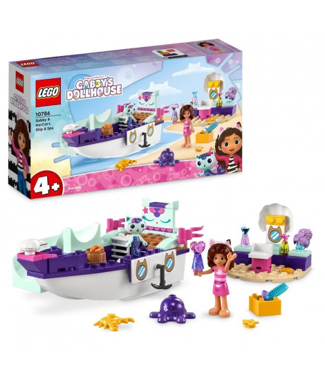 LEGO Gabby et la Maison Magique 10786 Le Bateau et le Spa de Gabby et Marine, Jouet avec Figurines