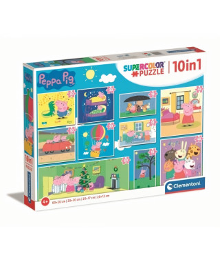 Clementoni -Puzzle 10 en 1 - Peppa Pig