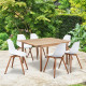 Table de jardin carré extensible 8 personnes - Acacia - Dimensions : 100/140 x 140 x 75 cm