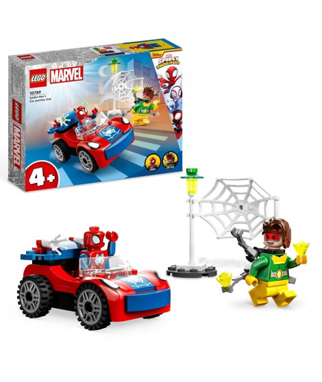 LEGO Marvel 10789 La Voiture de Spider-Man et Docteur Octopus, Jouet avec Spidey et Briques