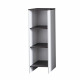 CALIFORNIA Meuble bas salle de bain 3 niches - L32 x P28 x H103 cm - Mélaminé Blanc et Anthracite