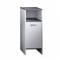 CALIFORNIA Meuble bas salle de bain 1 porte - L32 x P28 x H82 cm - Mélaminé Blanc et Anthracite