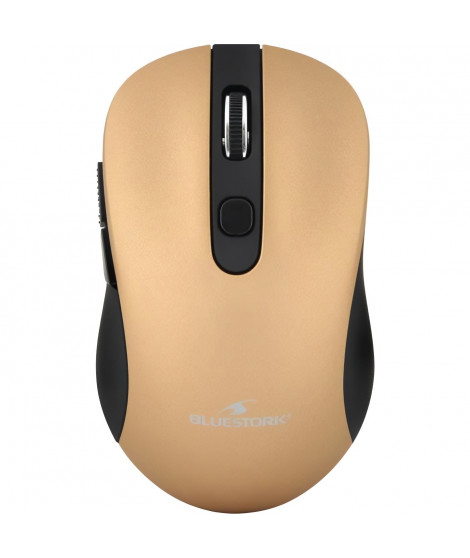 BLUESTORK Souris Sans fil - 2,4 Ghz - 6 boutons - Or métalisé