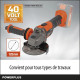 Meuleuse d'angle sans fil 40V 125mm BRUSLESS - DUAL POWER POWDP35170