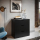 Commode BASIX 3 tiroirs - L 78 x P 40 x H 80 cm - Mélaminé Noir mat