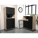 Buffet Cuisine Factory - Décor chene et noir - 2 portes + 1 tiroir -  L 100 x P 43,3 x H 116 cm