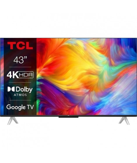 TCL 43P637 - TV LED 109 cm (43) - 4K UHD 3840 x 2160 - TV connecté Google TV - Dolby vision Dolby Atmos - 3 x HDMI