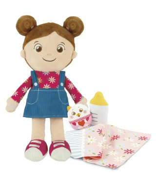 Baby Clementoni - Olivia, ma poupée a moi - Poupée douce 26,5cm + 3 accessoires