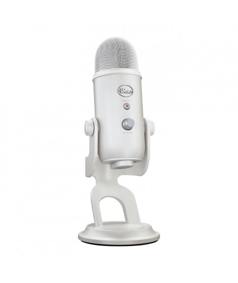 Microphone USB - Blue Yeti Premium - Pour Enregistrement, Streaming, Gaming, Podcast sur PC ou Mac - Blanc White Mist