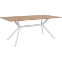 Table a manger - Onex 81A -180 x 75 x 90 cm - Coloris chene artisant / blanc - Pieds métal, plateau mélaminé