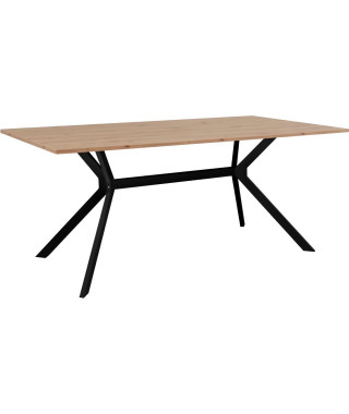 Table a manger extensible ONEX - Chene artisan et noir - 180 x 90 x 75 cm - Jusqu'a 10 personnes