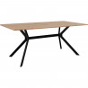 Table a manger extensible ONEX - Chene artisan et noir - 180 x 90 x 75 cm - Jusqu'a 10 personnes