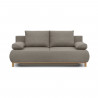 Banquette convertible 3 places MIKA - Tissu beige - Coffre de rangement - L 192 x H 84 x P 93 cm