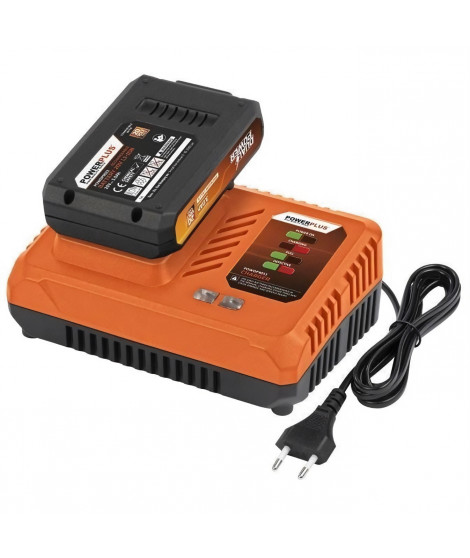 Pack batterie 3Ah + chargeur 20V Dual Power POWDP9063 - Chargeur rapide 4 Ah, Batterie  20 V 3 Ah