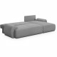 Canapé d'angle droit convertible MILO 4 places - Tissu gris - Coffre de rangement - Densité 220gr/m² - L 264 x H 84 x P 99/14…