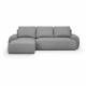 Canapé d'angle gauche convertible MILO 4 places - Tissu gris - Coffre de rangement - Densité 220gr/m² - L 264 x H 84 x P 99/1…