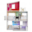 Rainbow High Townhouse - Maison en bois 3 étages et 6 pieces - Ascenseur fontionnel et meubles mobiles