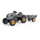 SMOBY Tracteur a pédales Stronger XXL + Remorque - Gris