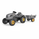 SMOBY Tracteur a pédales Stronger XXL + Remorque - Gris