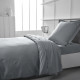 Housse de couette TODAY Essential - 140 x 200 cm - 1 personne - 100% Coton uni - Acier