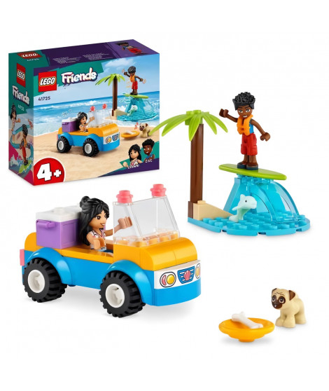 LEGO Friends 41725 La Journée a la Plage en Buggy, Jouet avec Voiture, Surf, et Mini-Poupées