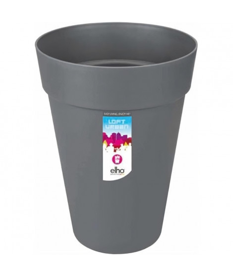 Pot de fleur Elho Plastique Rond Loft Urban Gris anthracite Ø 34 x 45,6 cm 23 l