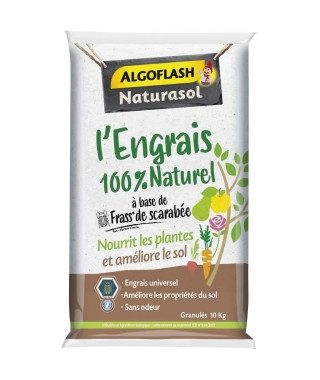 Engrais 100% Naturel Complet a base de Fass de Scarabée - ALGOFLASH NATURASOL - 10 kg