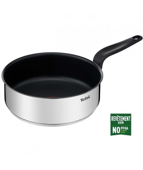 TEFAL E3093204 PRIMARY sauteuse inox avec revetement anti-adhésif 24 cm + couvercle, compatible induction