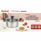 TEFAL E3093204 PRIMARY sauteuse inox avec revetement anti-adhésif 24 cm + couvercle, compatible induction