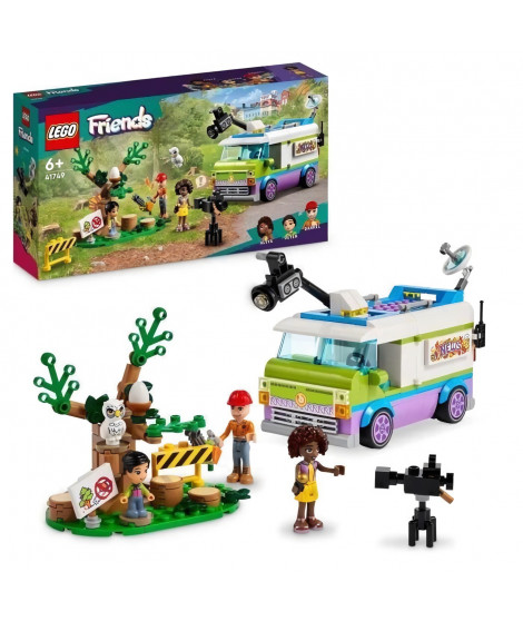 LEGO Friends 41749 Le Camion de Reportage, avec Jouet de Sauvetage d'Animaux, Figurine Mini-Poupée