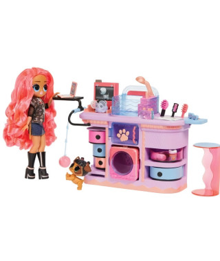 L.O.L. Surprise OMG I AM - Rescue Vet Set|Cabinet de vétérinaire - Poupée + 2 animaux et accessoires -  Des 4 ans.