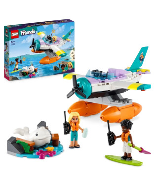 LEGO Friends 41752 L'Hydravion de Secours en Mer, Jouet Avion avec Figurine Baleine et Mini-Poupées