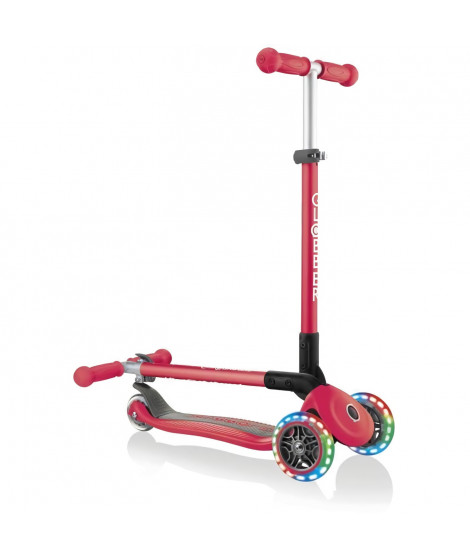 GLOBBER Trottinette 3 roues enfant - PRIMO Pliable a lumiere - rouge